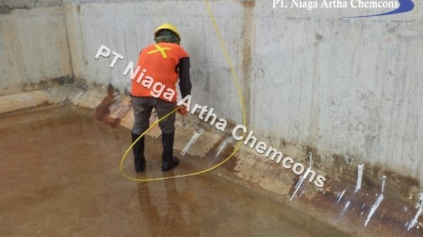Dokumentasi Project PT Niaga Artha Chemcons - Perbaikan Kebocoran Pada Struktur Beton (Injeksi Polyurethane)