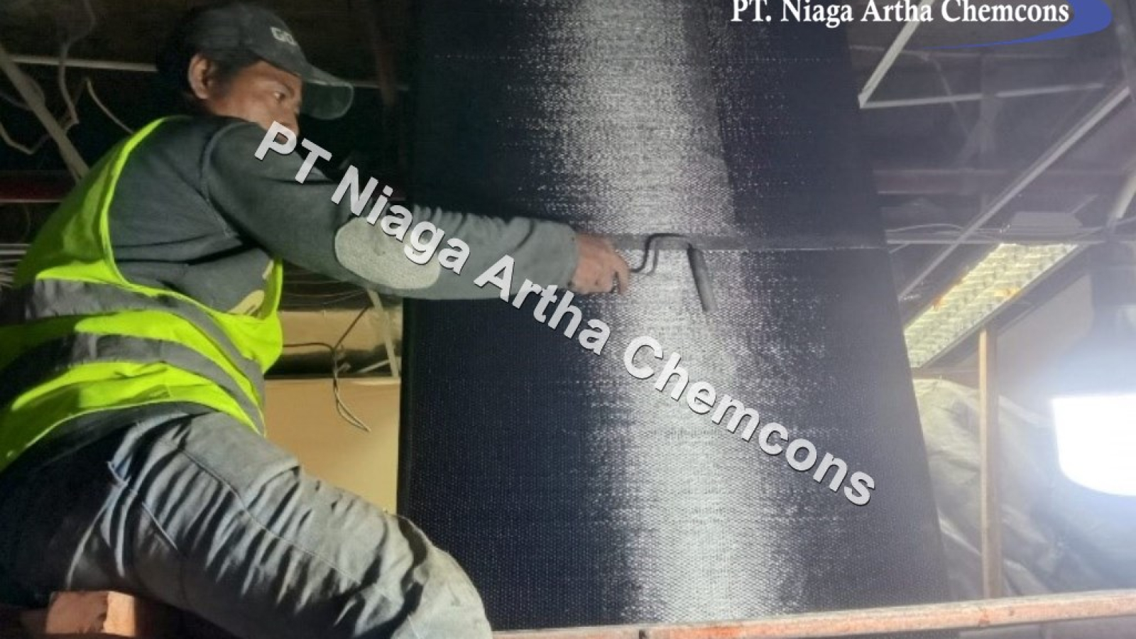 Dokumentasi Project PT Niaga Artha Chemcons - Perkuatan Struktur (CFRP Carbon dan Eglass)