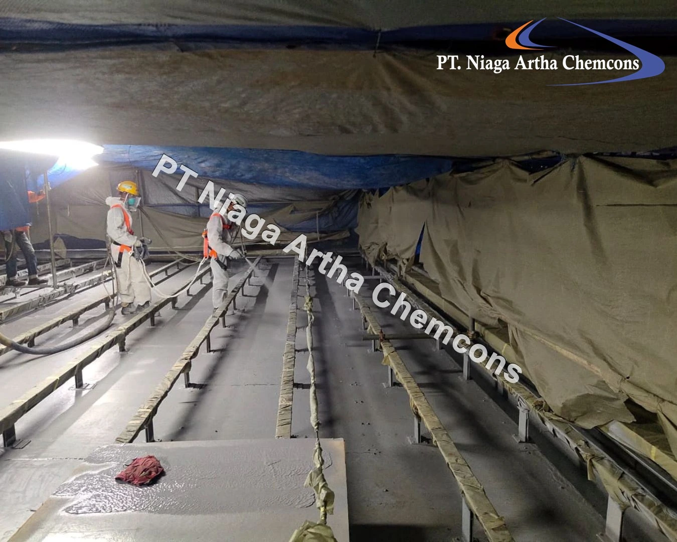 Proyek Polyurea Coating PT Niaga Artha Chemcons di Gedung Perwakilan Diplomatik