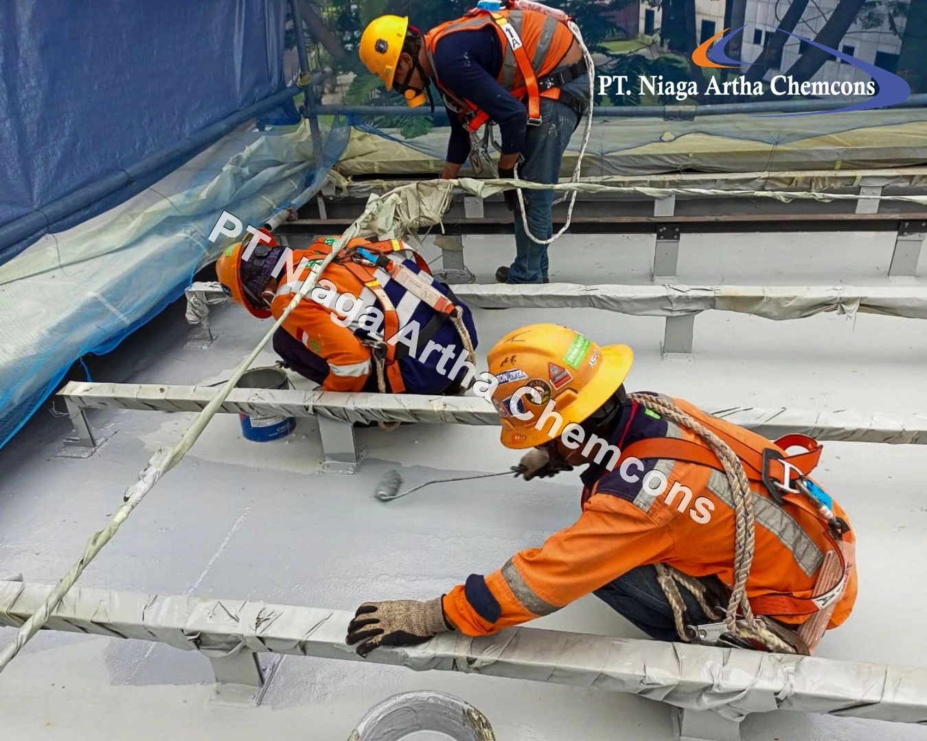 Proyek Polyurea Coating PT Niaga Artha Chemcons di Gedung Perwakilan Diplomatik