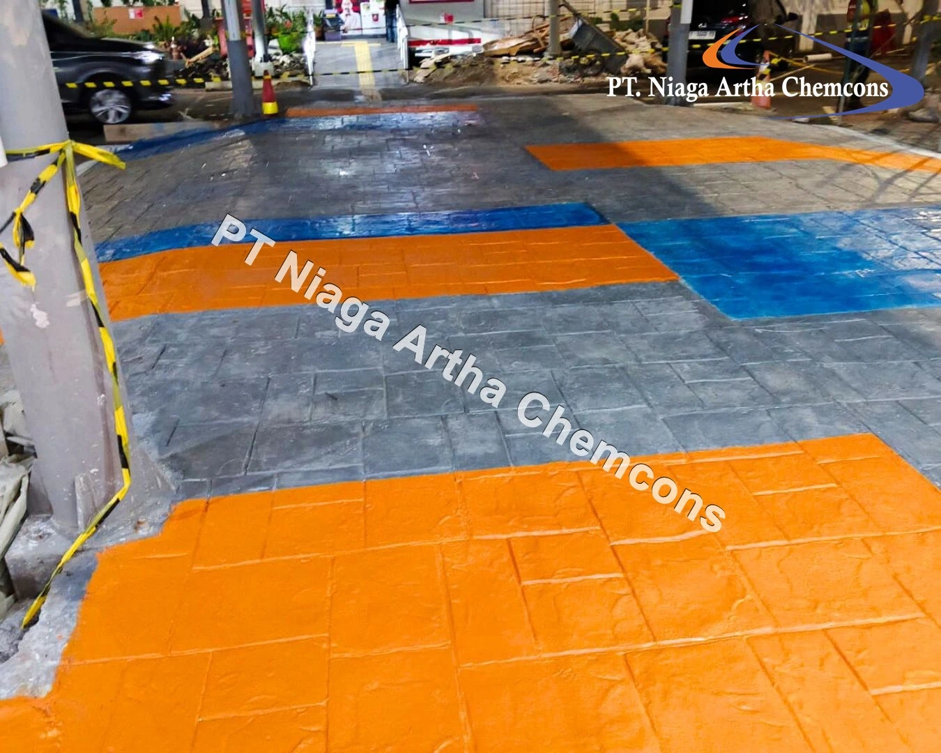Proyek Stamped Concrete PT Niaga Artha Chemcons di Stasiun Kereta Api