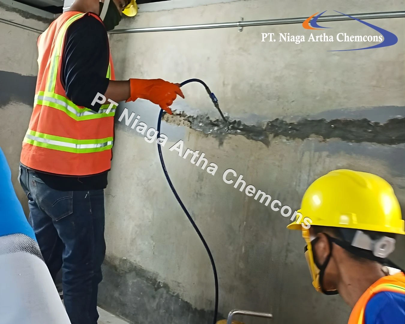 Proyek Injeksi Polyurethane PT Niaga Artha Chemcons 