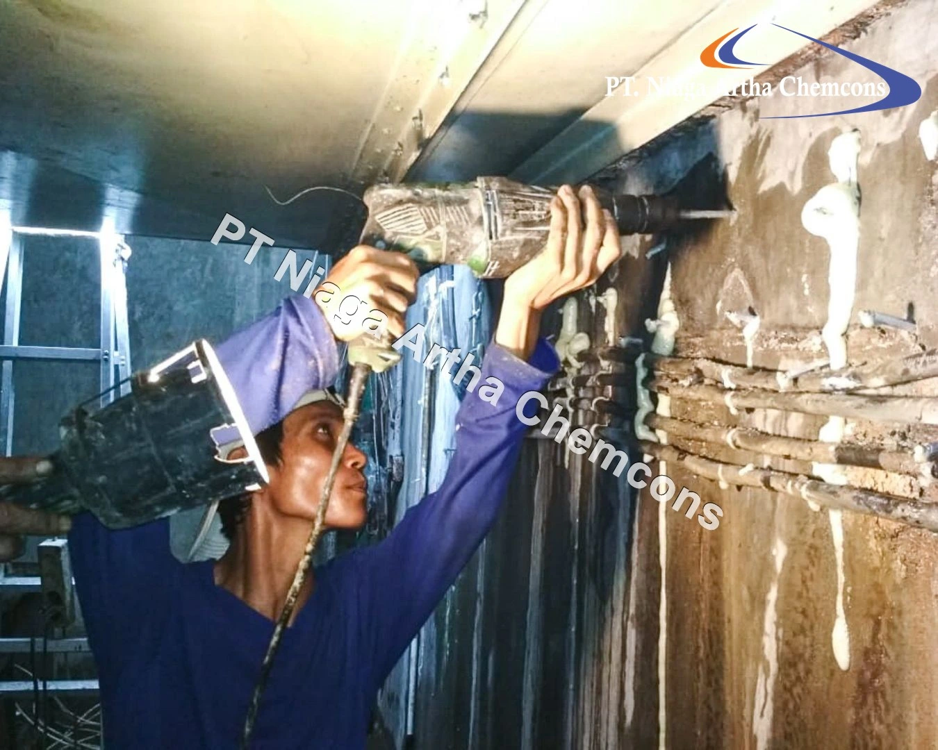 Proyek Injeksi Polyurethane PT Niaga Artha Chemcons