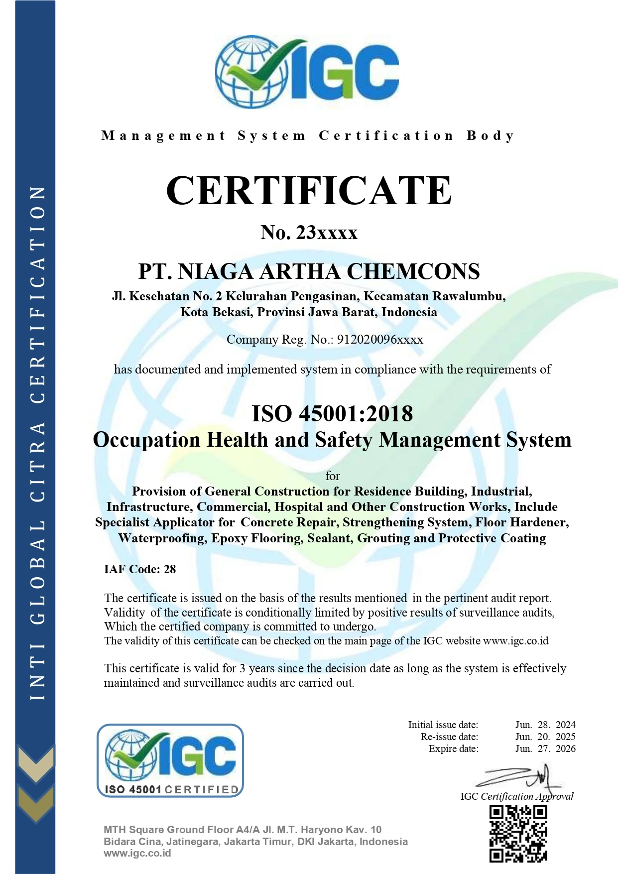 CERTIFICATE ISO 45001_2018