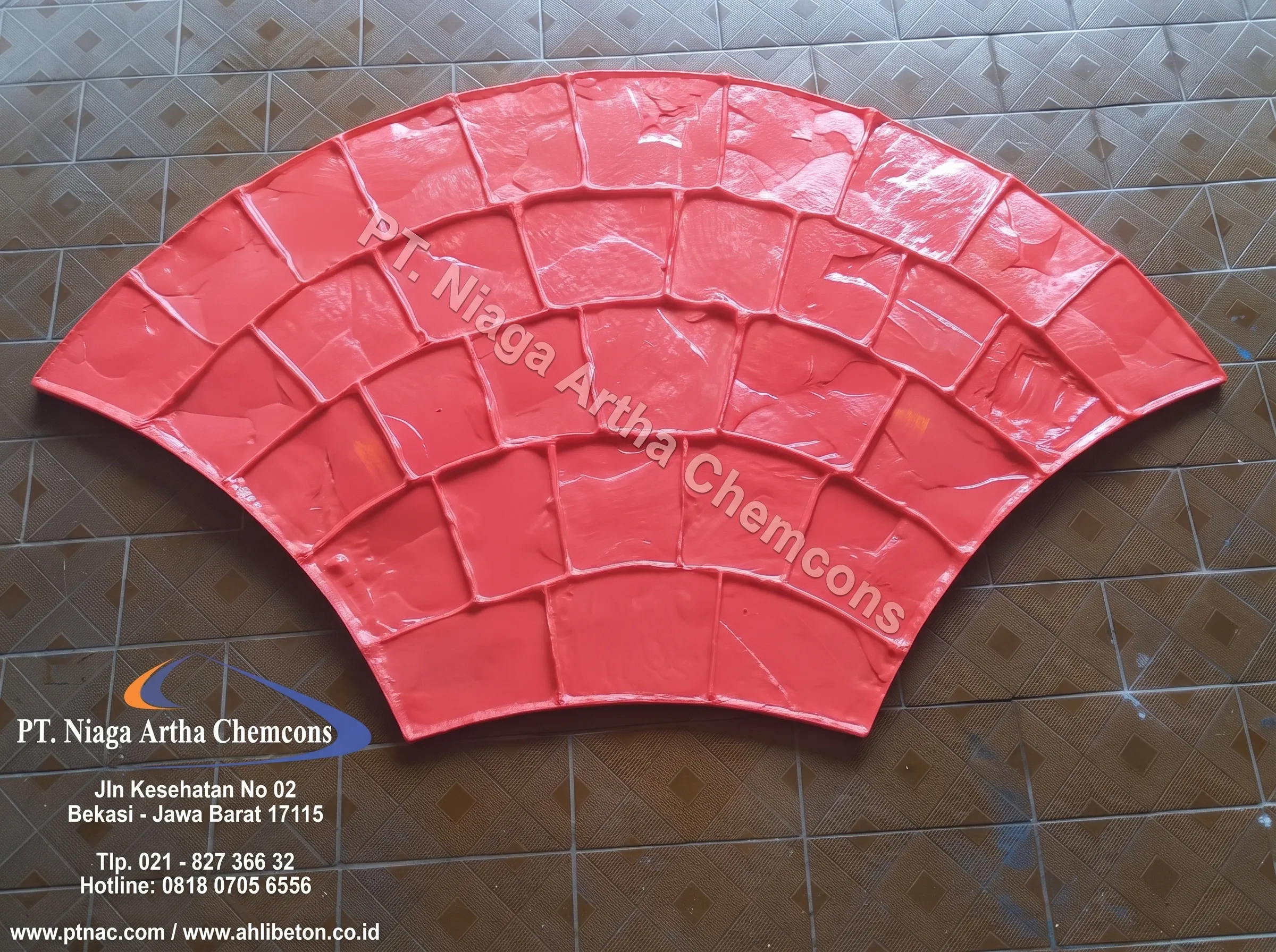 Motif stamped concrete pola kipas Fan Pattern